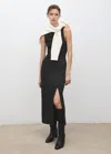 Mango Cut-out Ruched Dress In Black