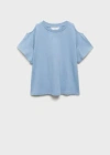 Mango Kids' Cut-out T-shirt Sky Blue