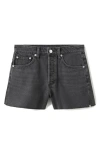 Mango Cutoff Denim Shorts In Black