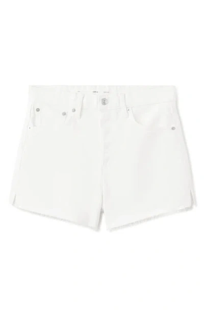 Mango Cutoff Denim Shorts In White
