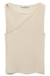 Mango Cutout Crossover Knit Top In Neutral