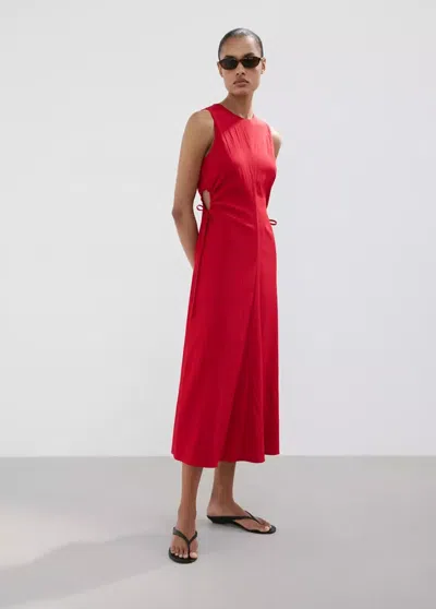 Mango Cutout Dress With Ties In Red