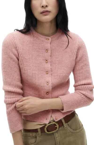 Mango Damita Cardigan In Pale Pink