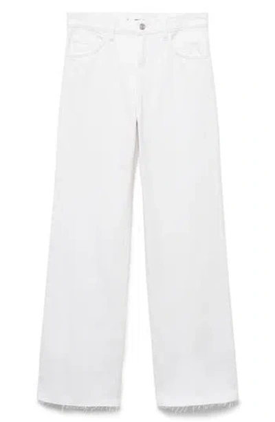 Mango Danila Raw Hem Straight Leg Jeans In White