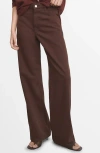 Mango Danila Raw Hem High Waist Wide Leg Jeans In Animal Print