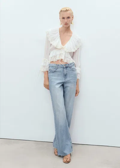 Mango Danila Wide-leg High-rise Jeans Medium Blue