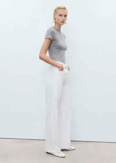 Mango Danila Wide-leg High-rise Jeans White