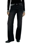 Mango Women's Danila Wide Leg High-rise Jeans In Black Denim