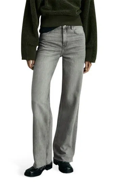 Mango Danila Wide Leg Jeans In Gray