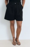Mango Dart Bermuda Shorts In Black