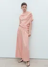 Mango Pantalon Palazzo À Pinces Rose - Femme - Xl -