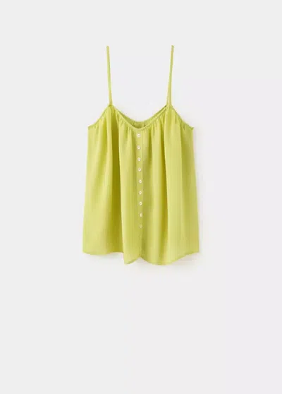 Mango Débardeur Avec Boutons Décoratifs In Yellow