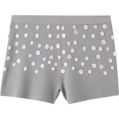 MANGO MANGO DECORATIVE BUTTON KNIT SHORTS