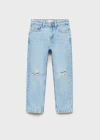 Mango Kids' Decorative Ripped Jeans Medium Blue