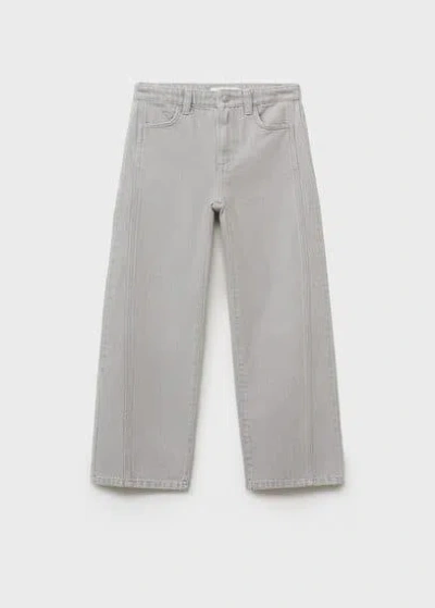 Mango Kids' Decorative Seam Jeans Denim Grey