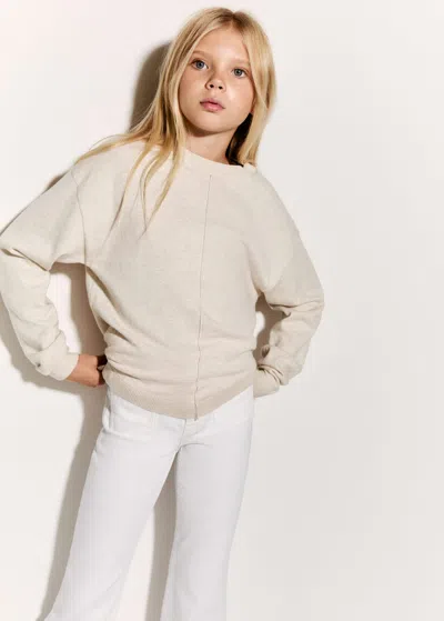 Mango Pull-over En Coton Coutures Décoratives Beige - Enfants - 13-14 Ans -  Kids In White