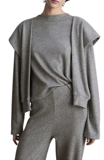 Mango Decorative Sleeve Sweatshirt In Grey