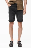 Mango Denim Bermuda Shorts In Black Denim