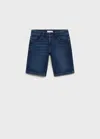 Mango Kids' Denim Bermuda Shorts Dark Blue