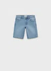 Mango Kids' Denim Bermuda Shorts Medium Blue
