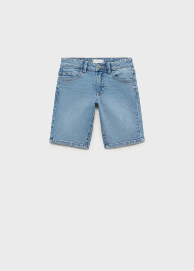 Mango Kids' Denim Bermuda Shorts Medium Blue