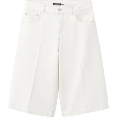 Mango Denim Bermuda Shorts In White