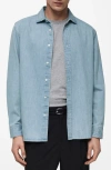 Mango Denim Button-up Shirt In Light Blue