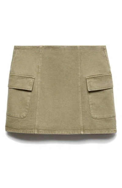 Mango Cargo Miniskirt Khaki