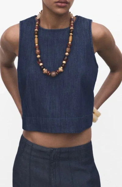 MANGO MANGO DENIM CROP TOP