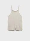 Mango Salopette Jean Rayures Beige - Femme - Xl -  In Beige