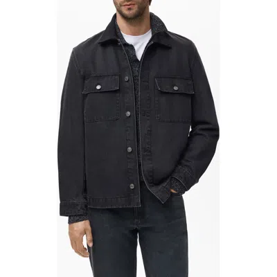 Mango Denim Jacket In Black