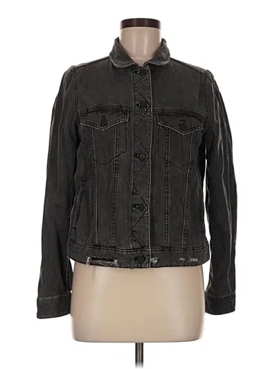 Pre-owned Mango Denim Jacket In Black