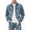 Mango Denim Jacket In Dark Blue