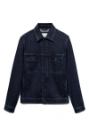 Mango Workwear Denim Jacket In Dark Blue