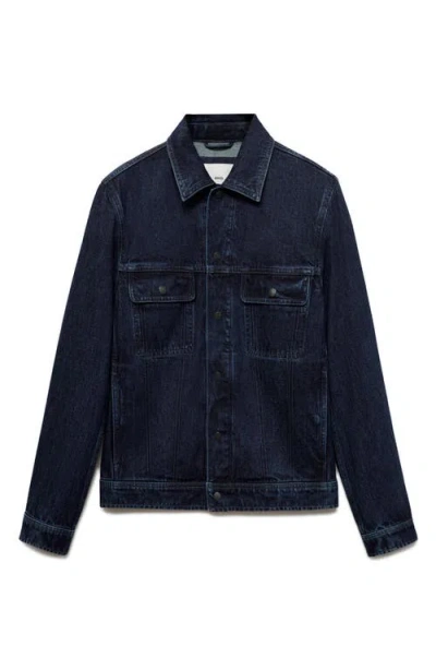 Mango Denim Jacket In Dark Blue