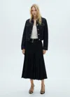 Mango Denim Jacket Pockets Open Blue In Open Blue