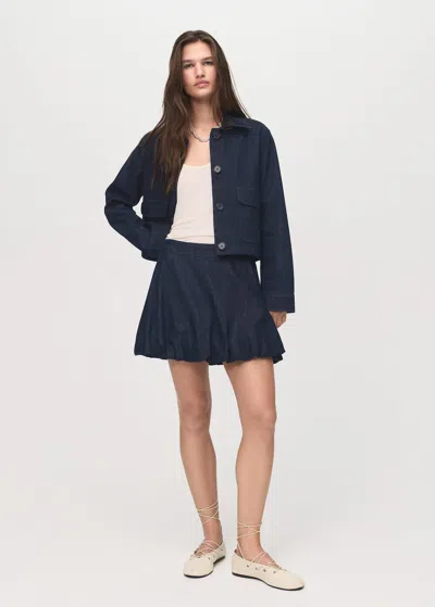 Mango Veste Denim Poches Bleu - Femme - Xl -  In Blue