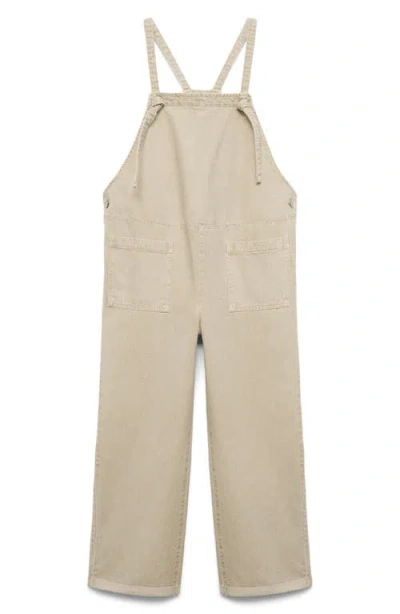 Mango Denim Maternity Overalls In Light/pastel Grey