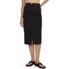 Mango Denim Midi Skirt In Black Denim