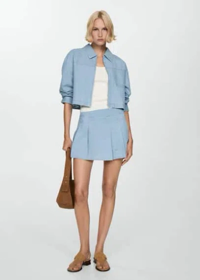 Mango Denim Mini-skirt Light Blue