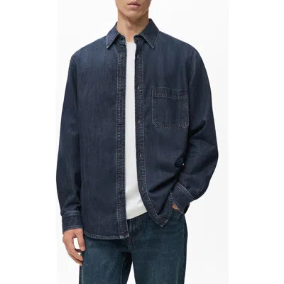 Mango Denim Overshirt In Blue