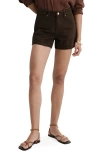 Mango Straight Leg Denim Shorts In Brown