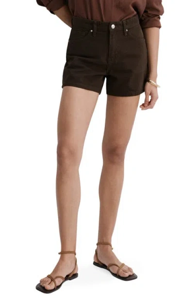 Mango Denim Shorts In Chocolate