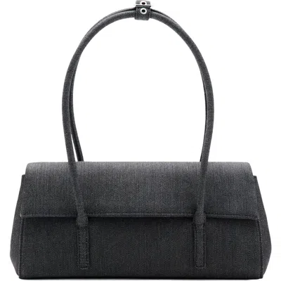 Mango Denim Shoulder Bag In Blue