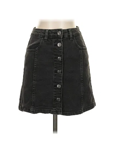 Pre-owned Mango Denim Skirt In Black