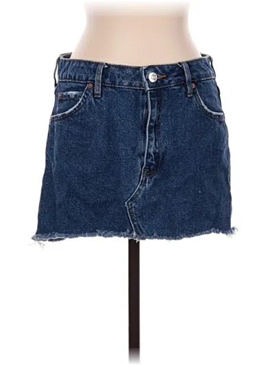 Pre-owned Mango Denim Skirt In Blue