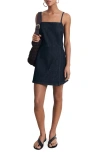 Mango Denim Skort Romper In Blue