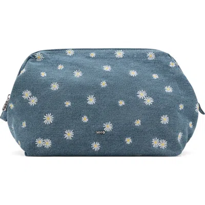 Mango Denim Toiletry Bag In Blue