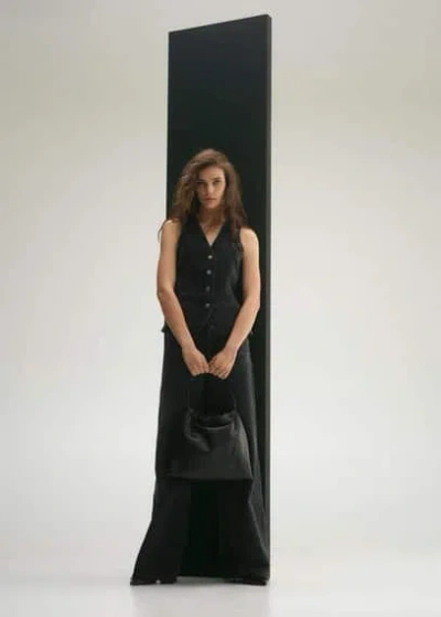 Mango Waistcoat Open Grey