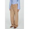Mango Denver High Rise Wide Leg Jeans In Light Pastel Brown